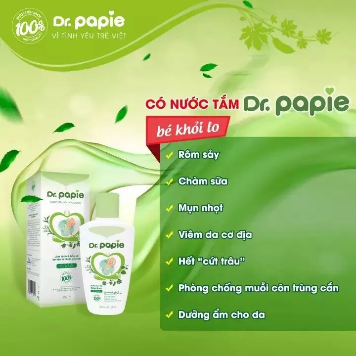 Nước tắm thảo dược Dr.Papie(Chai 230ml)