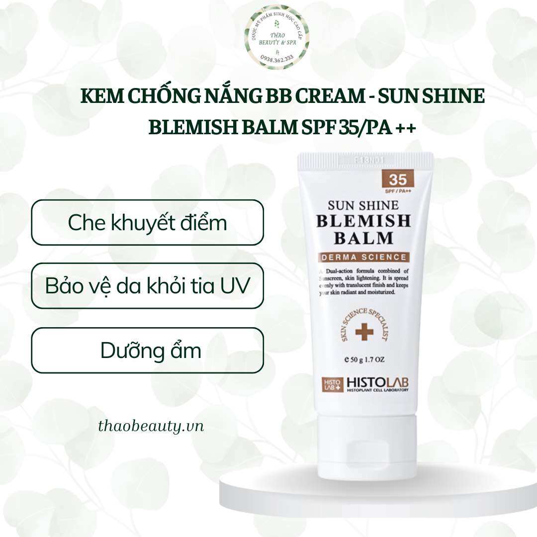 Kem chống nắng histolab sun shine blemish balm derma science 50g