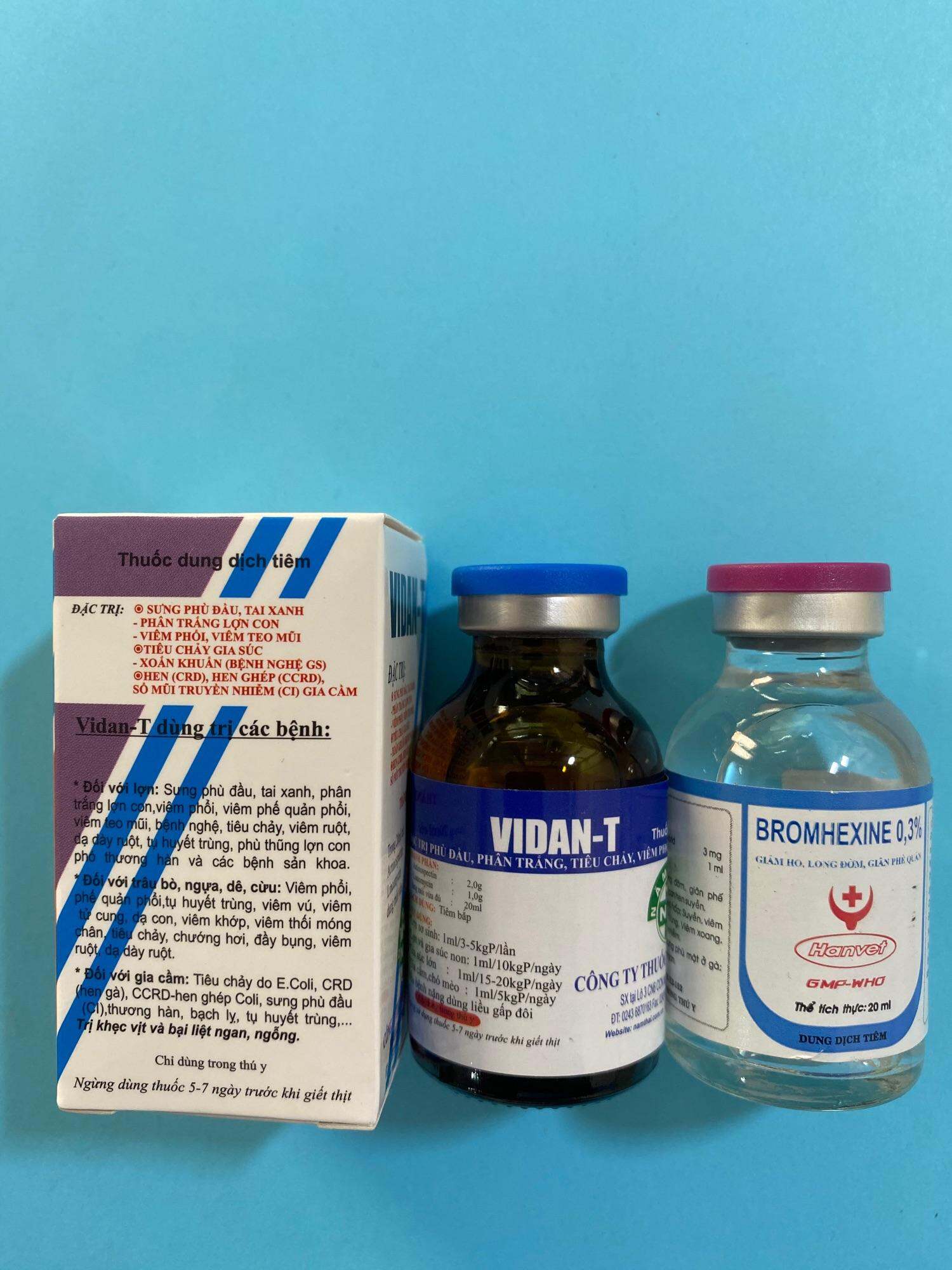 Vidan T+ Bromhenxin(20ml) Hen khẹc, vảy mỏ, sưng phù mặt, tiêu chảy