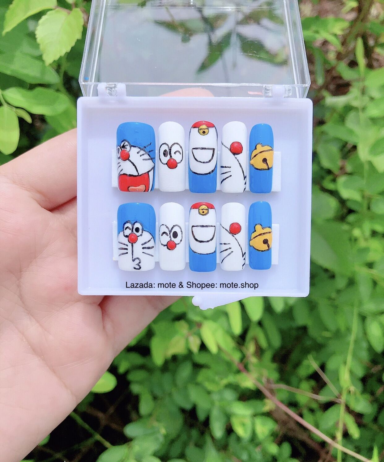 [Hcm] - Móng Tay Úp - Móng Úp Nails Thiết Kế Doraemon 2 - Tặng Keo Và Dũa