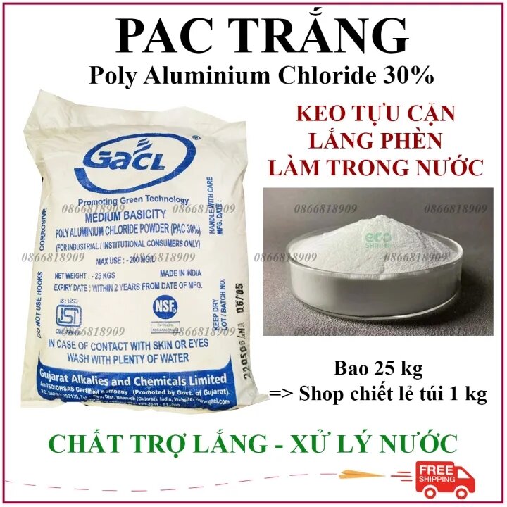 1 kg bột lắng cặn pac xử lý nước - pac trắng ấn độ