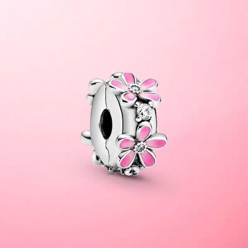 CHARM PAN ALE HOA ĐÀO KHOÁ CHẶN BẠC S925