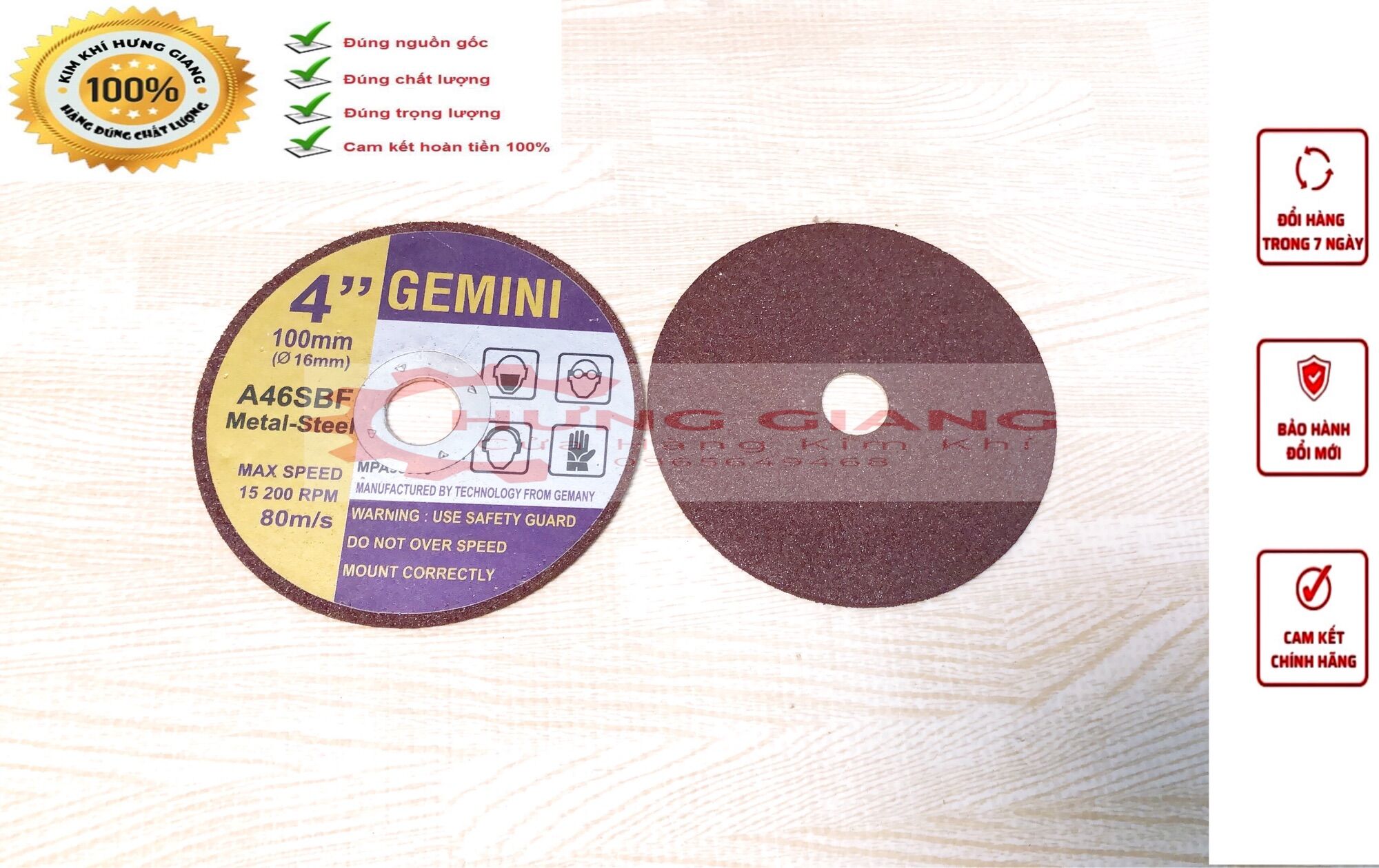 Đá cắt sắt, inox gemini phi 100 cắt siêu ngọt, an toàn khi sử dụng