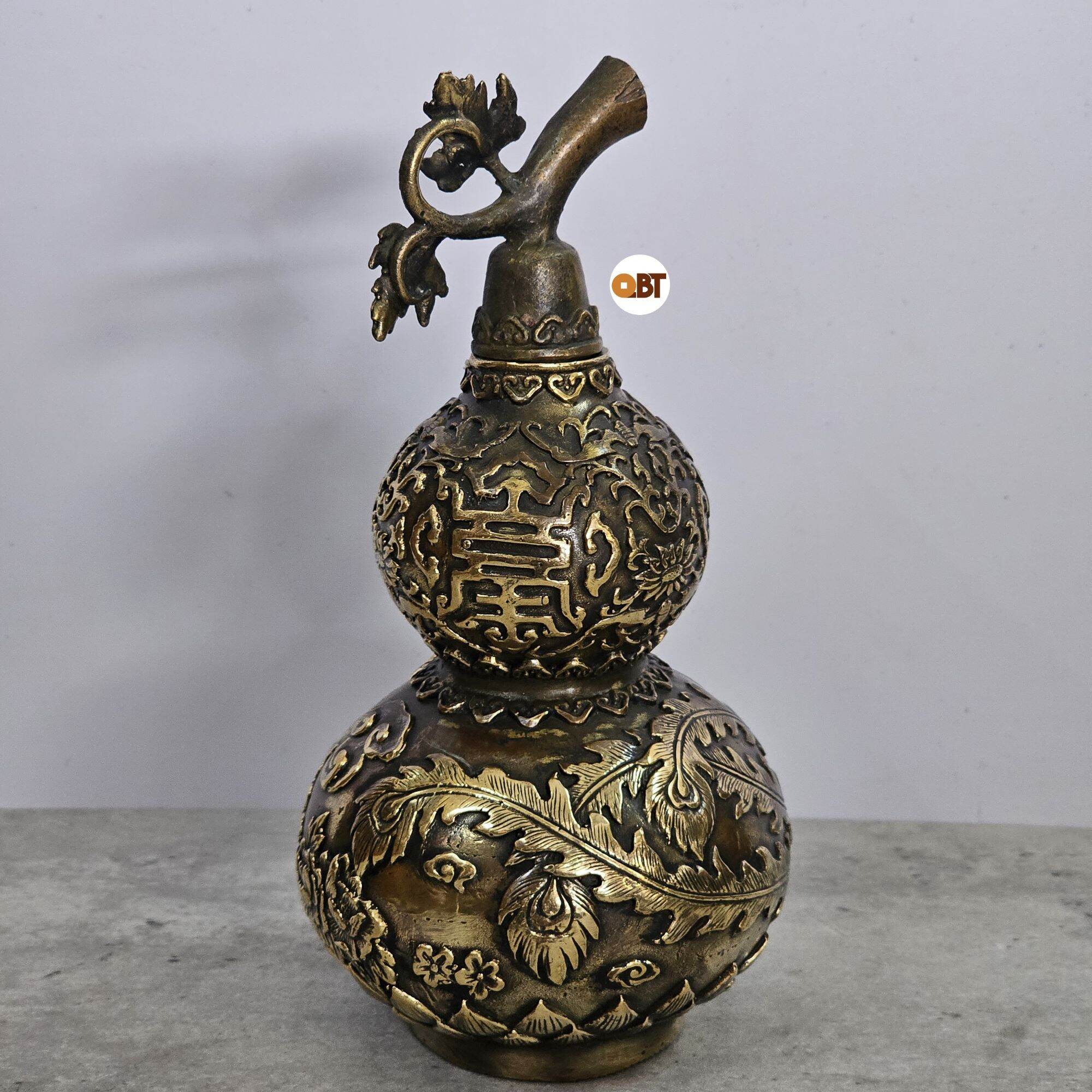 Hồ lô chim phụng uốn quanh bằng đồng