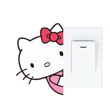 Combo 2 miếng Decal dán ổ điện hình Hello Kitty dễ thương (chọn ngẫu nhiên)