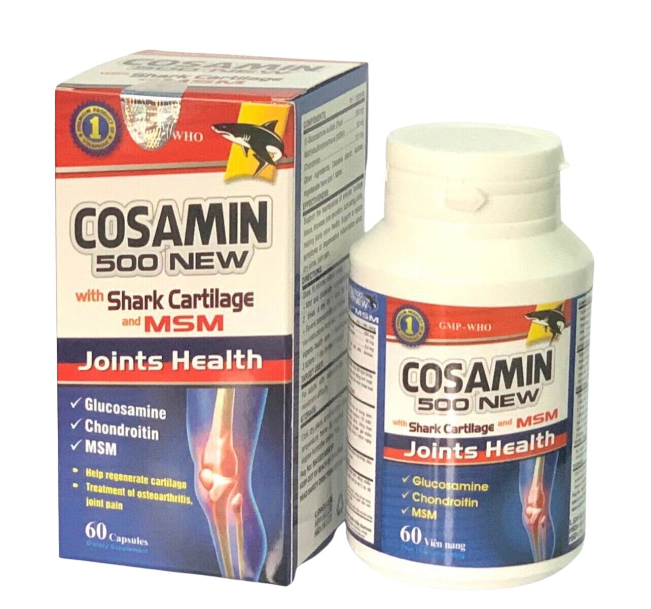 Viên bổ khớp Cosamin 500- lọ 60viên - giúp tái tạo mô sụn khớp