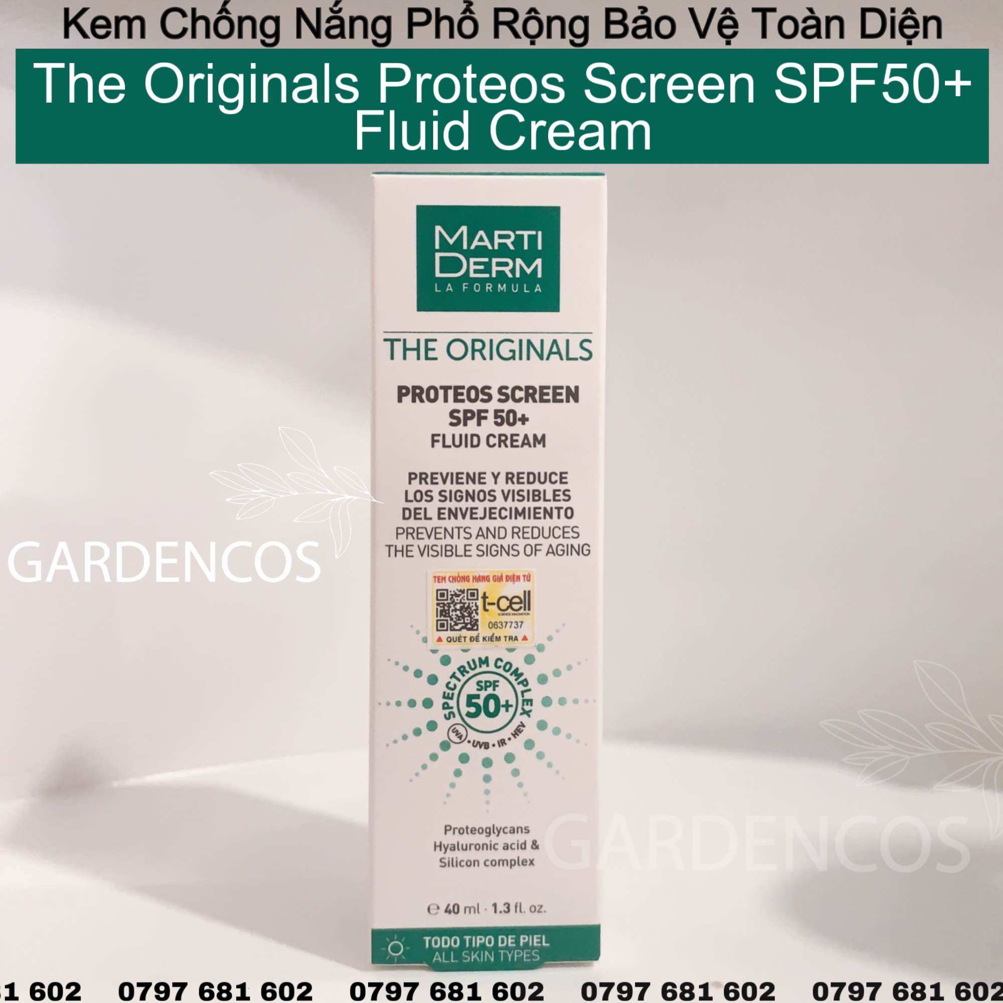 [HCM]Kem Chống Nắng Phổ Rộng Toàn Diện Ngừa Lão Hóa Nám Da MartiDerm The Originals Proteos Screen SPF50+ Fluid Cream