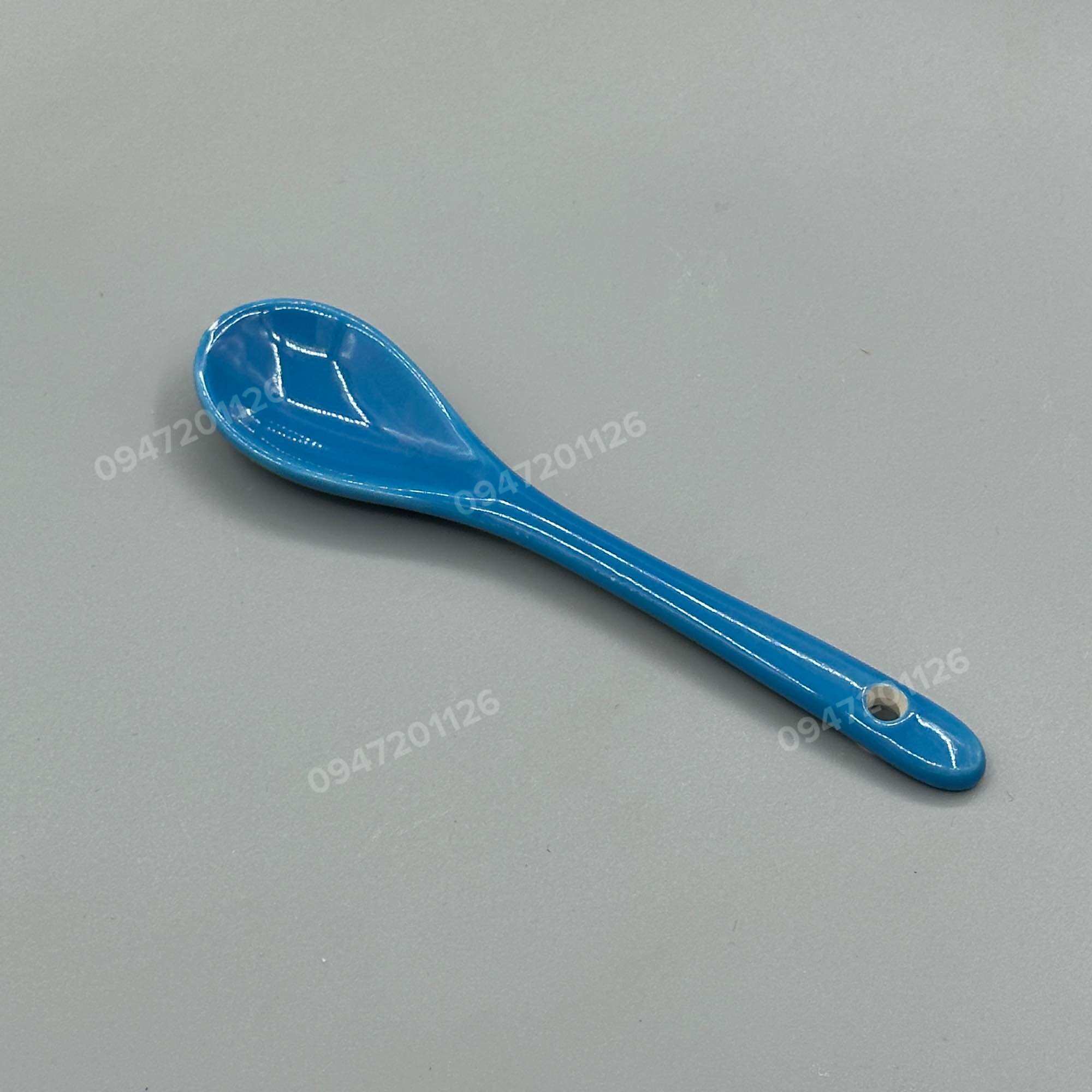 Thìa cafe gốm Bát Tràng - Thìa pha khuấy cafe dài 12cm