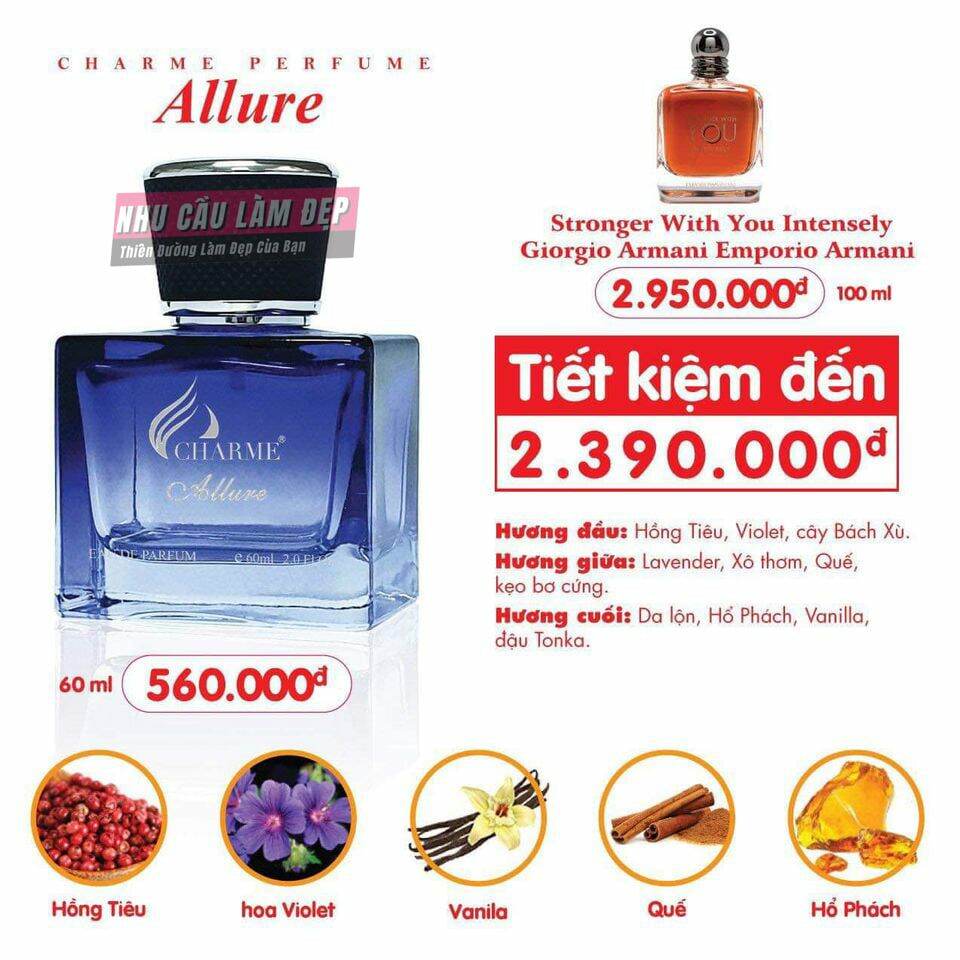 nước hoa char.me allure 60ml còn hàng