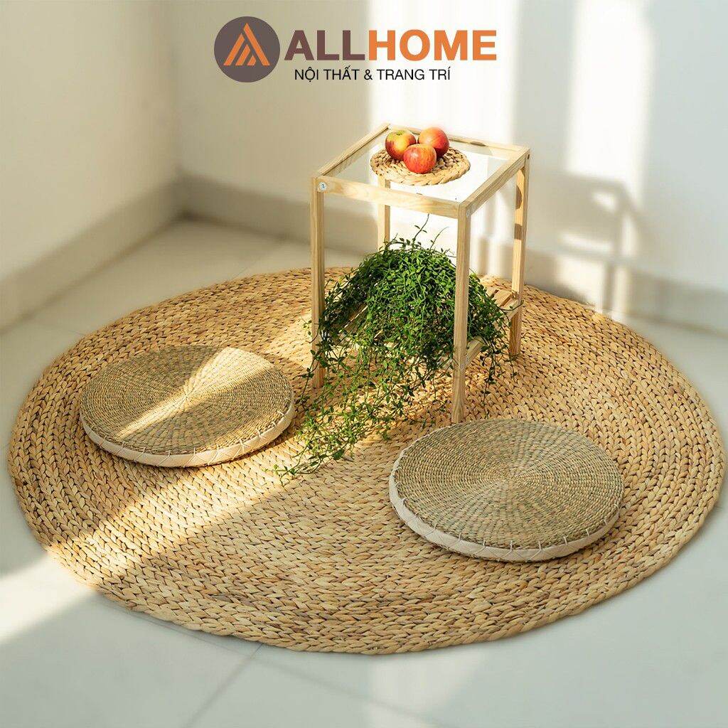Thảm cói trải sàn tròn trơn size 0.8-1.5m lh 0978945425