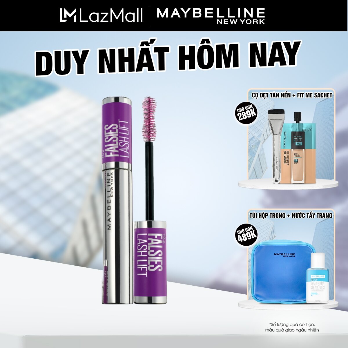 Mascara Uốn Mi, Nâng Mi và Làm Dày Mi Maybelline New York Falsies Lash Lift 8.6ml