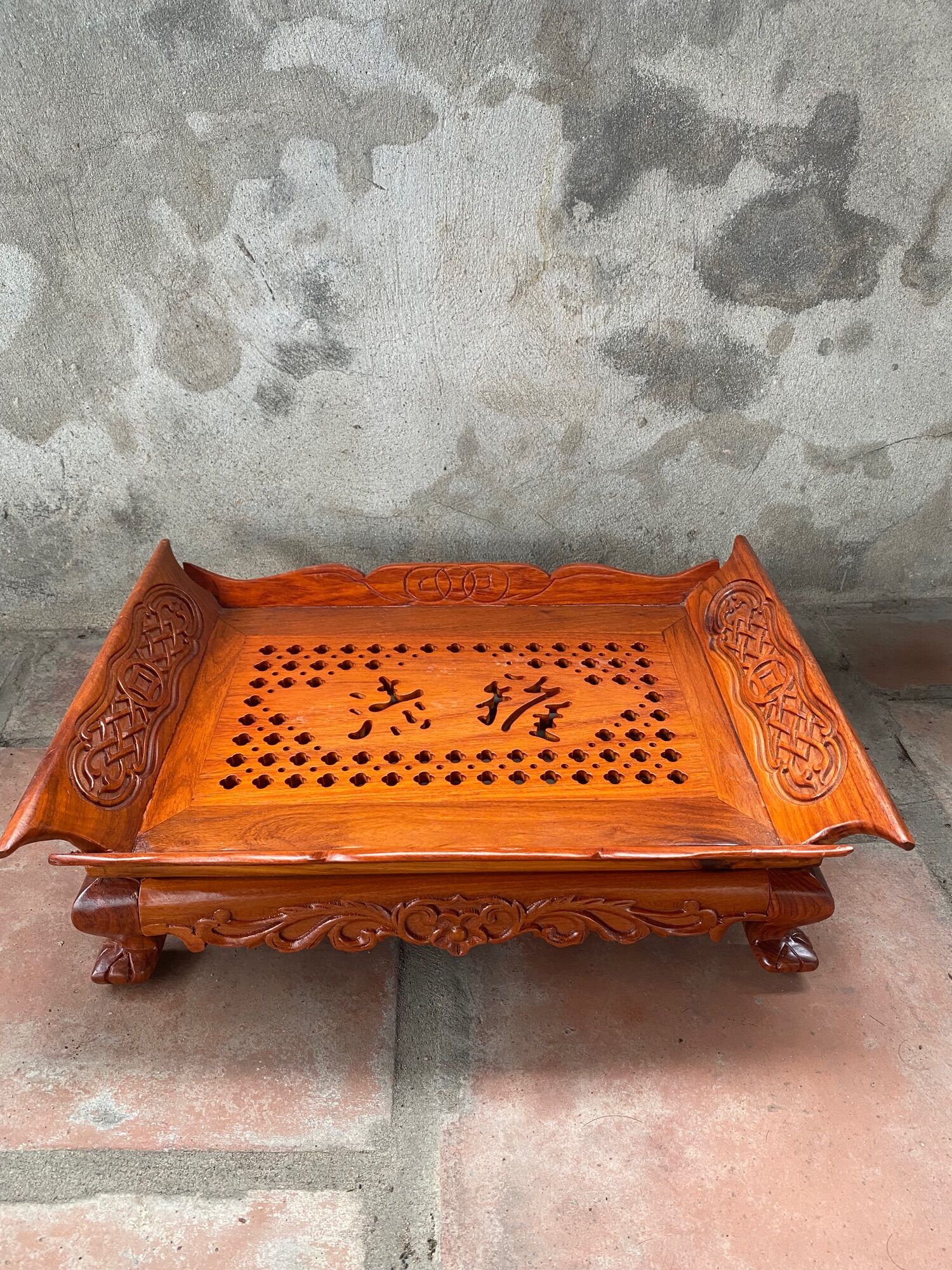 Khay trà thuyền - khay trà khổng minh gỗ hương cao cấp