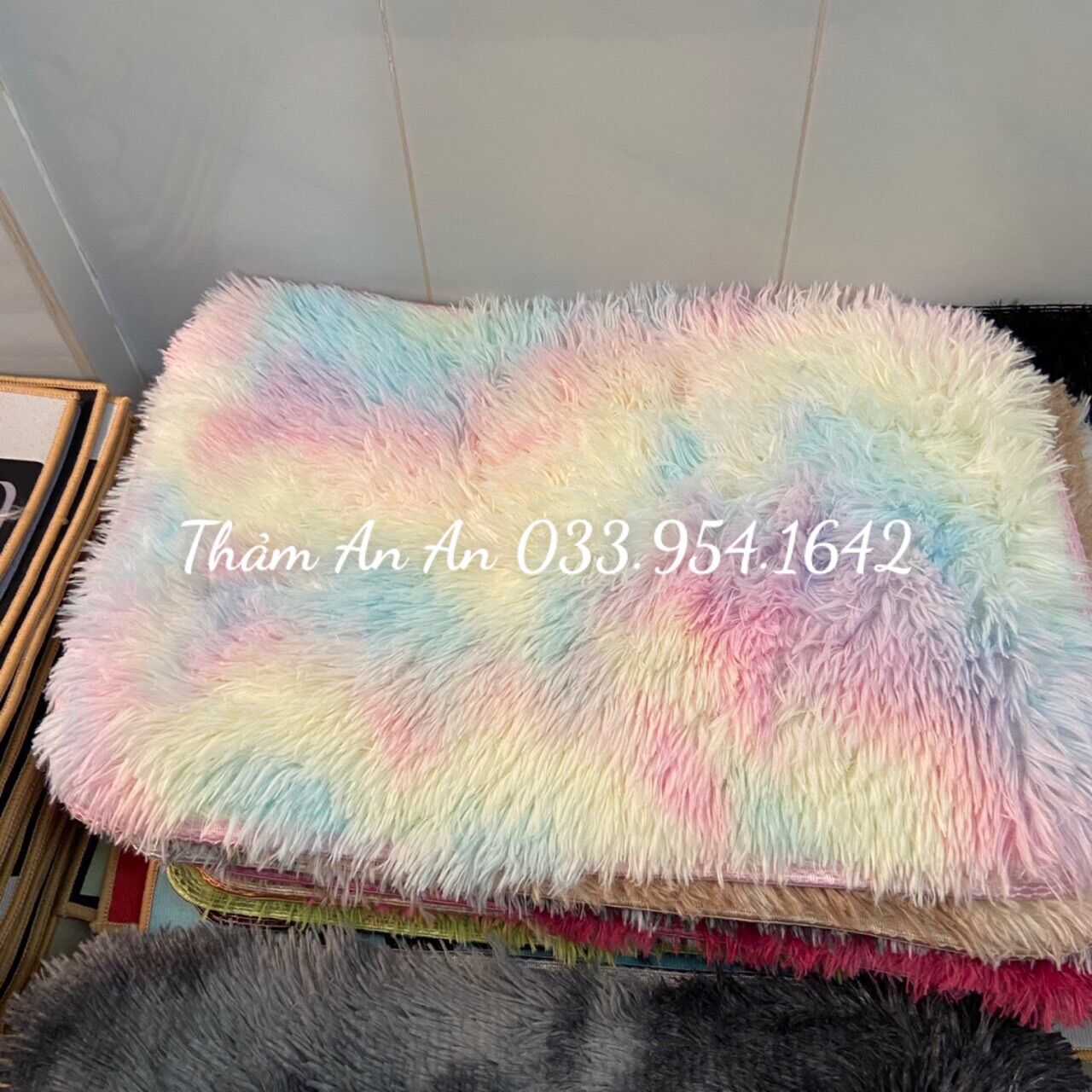 Thảm dặm chân - thảm lông loang 40cm x 60cm