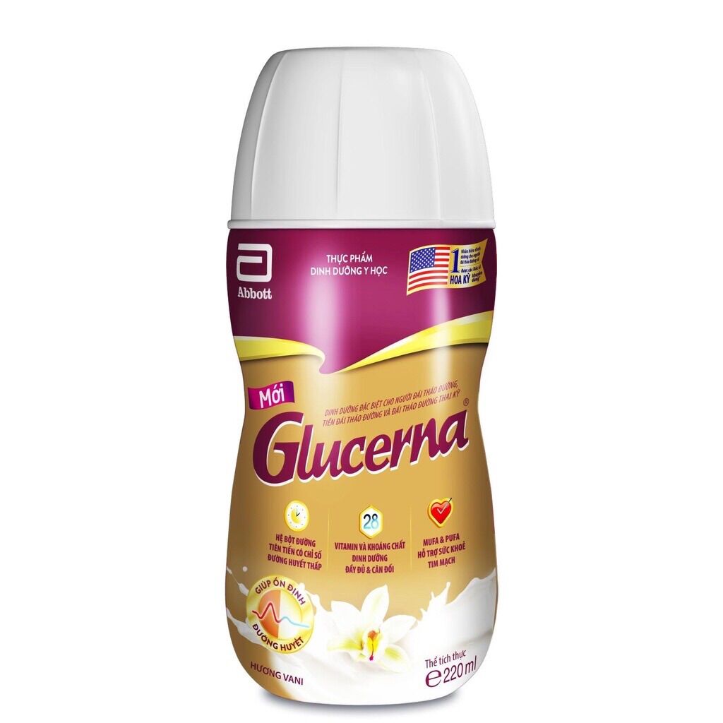 Thùng 30 Sữa nước dành cho người bị tiểu đường Glucerna Abbott 220ml/chai