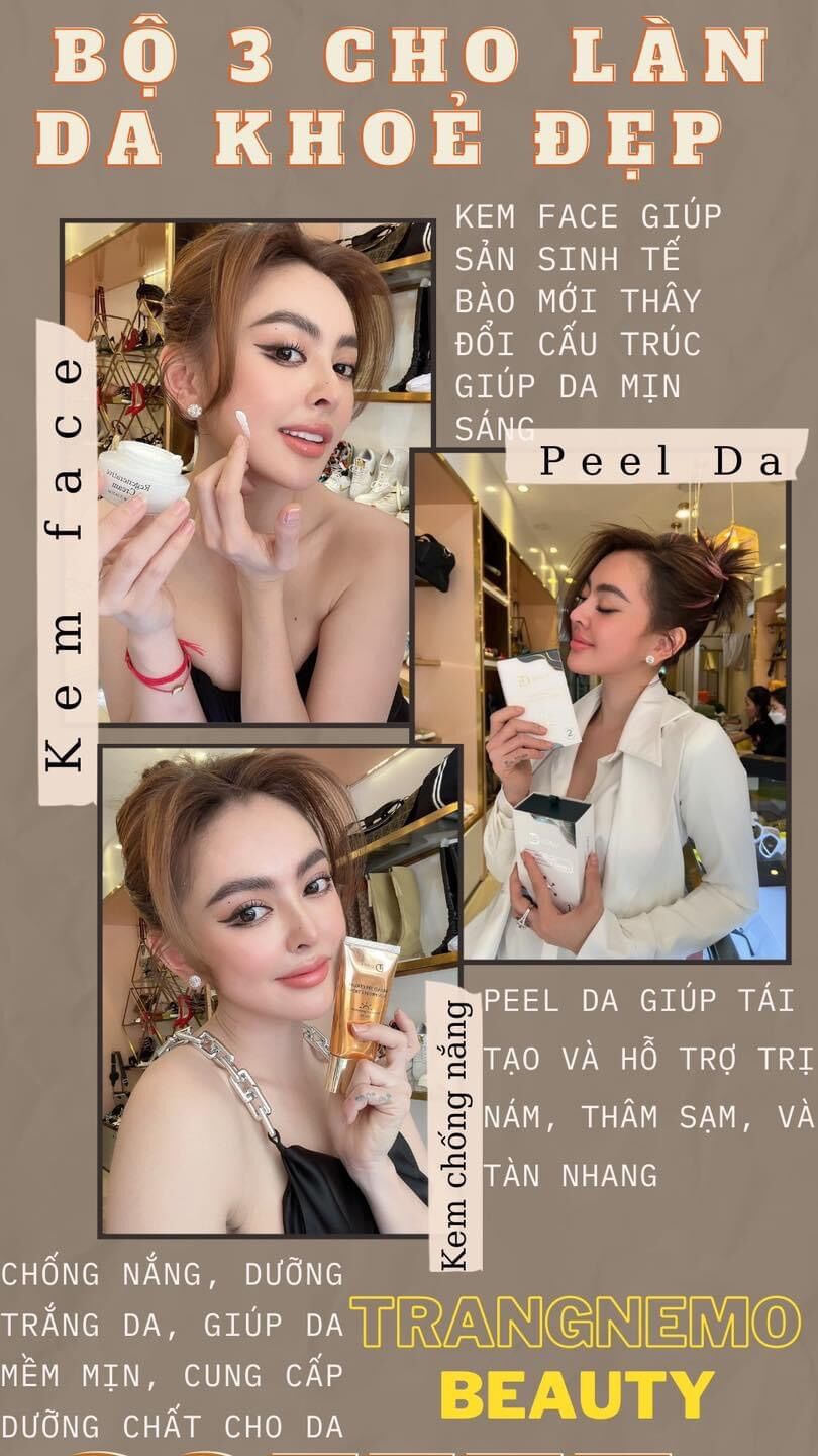 Combo kem face serum và chống nắng Trang Nemo
