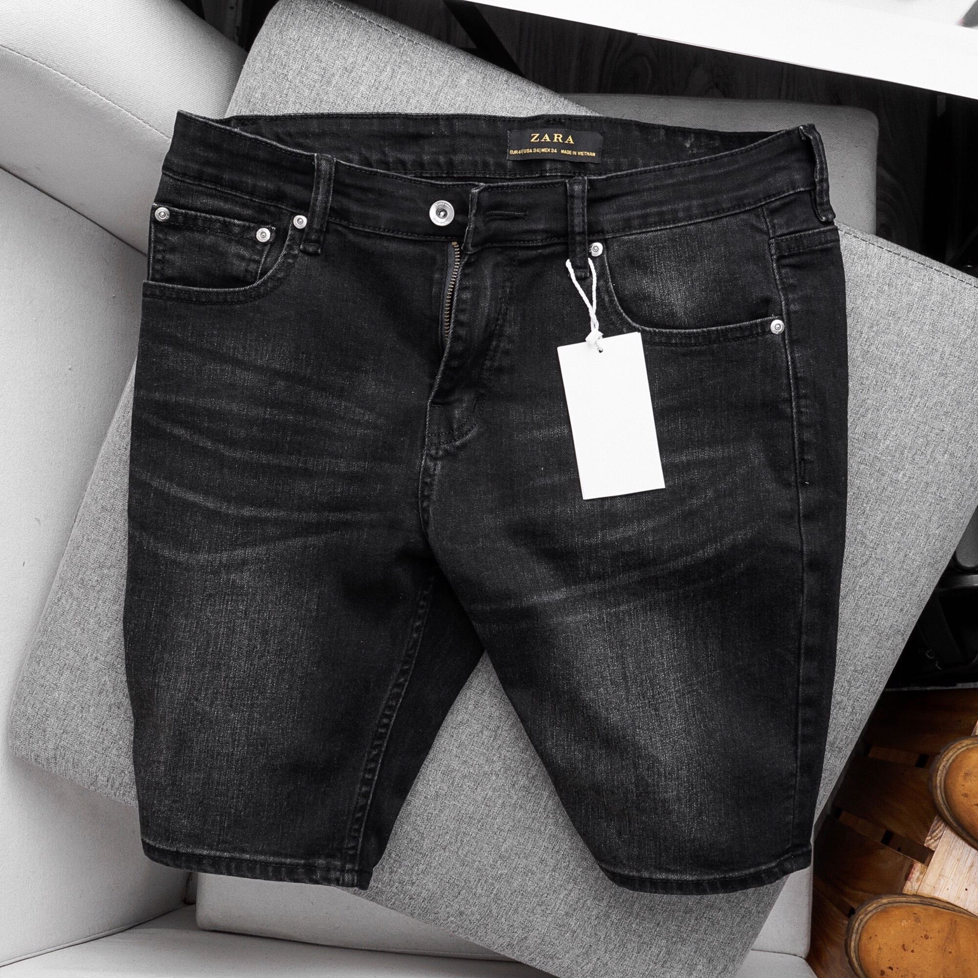 Quần Jean Ngố Nam màu đen ống suông Jean co giãn hàng Vnxk xịn