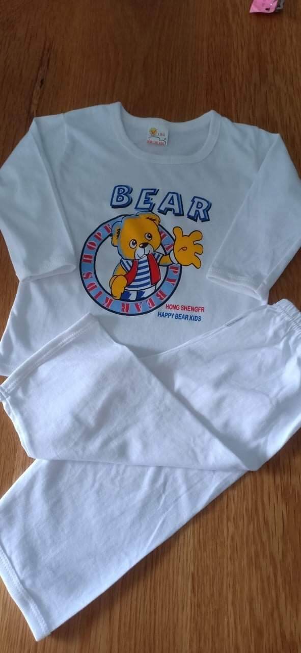 (31-34kg) ĐỒ BỘ TAY DÀI TRẮNG100% COTTON