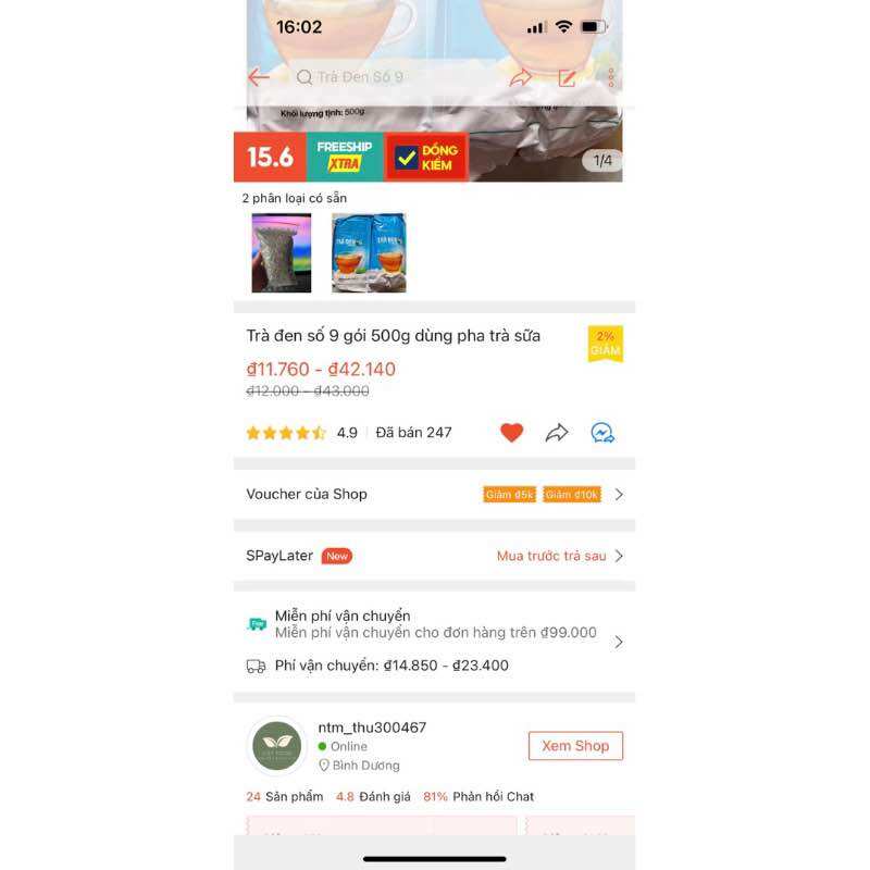 Trà đen số 9 - bao 500G