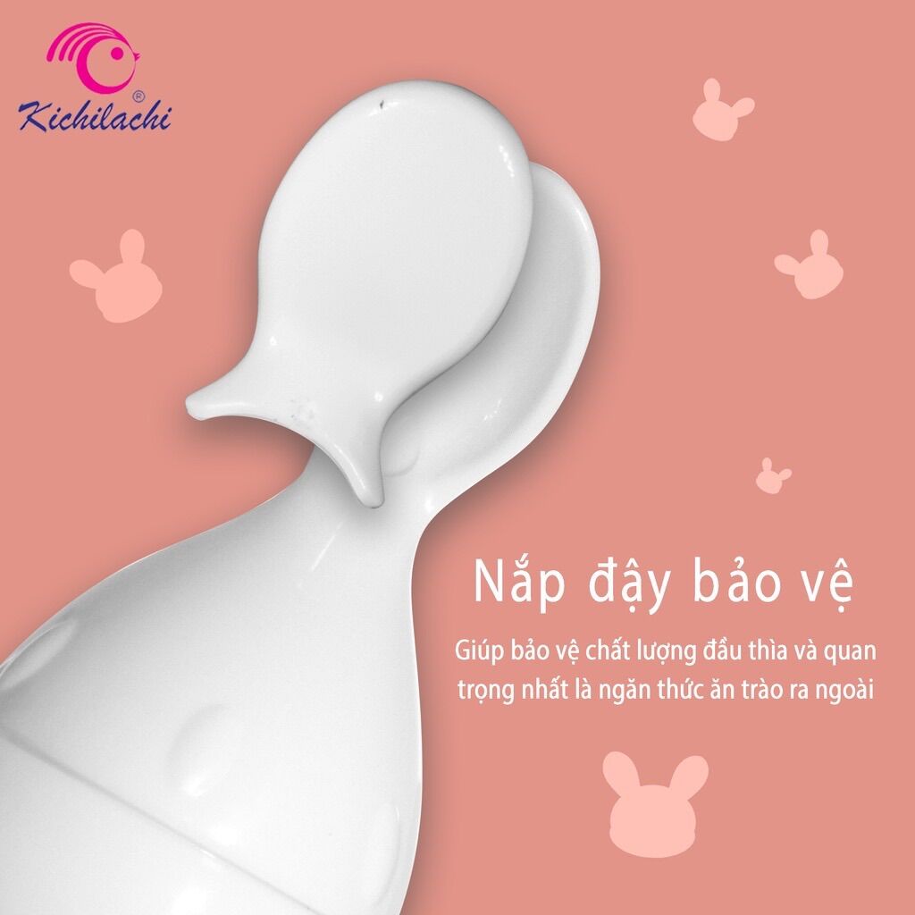 Bình thìa ăn dặm silicon KICHILACHI 125ml