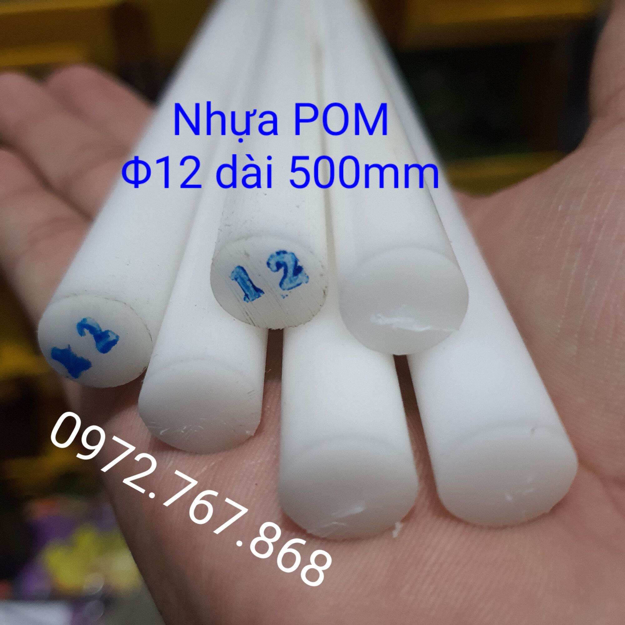 Thanh nhựa pom 12*500mm