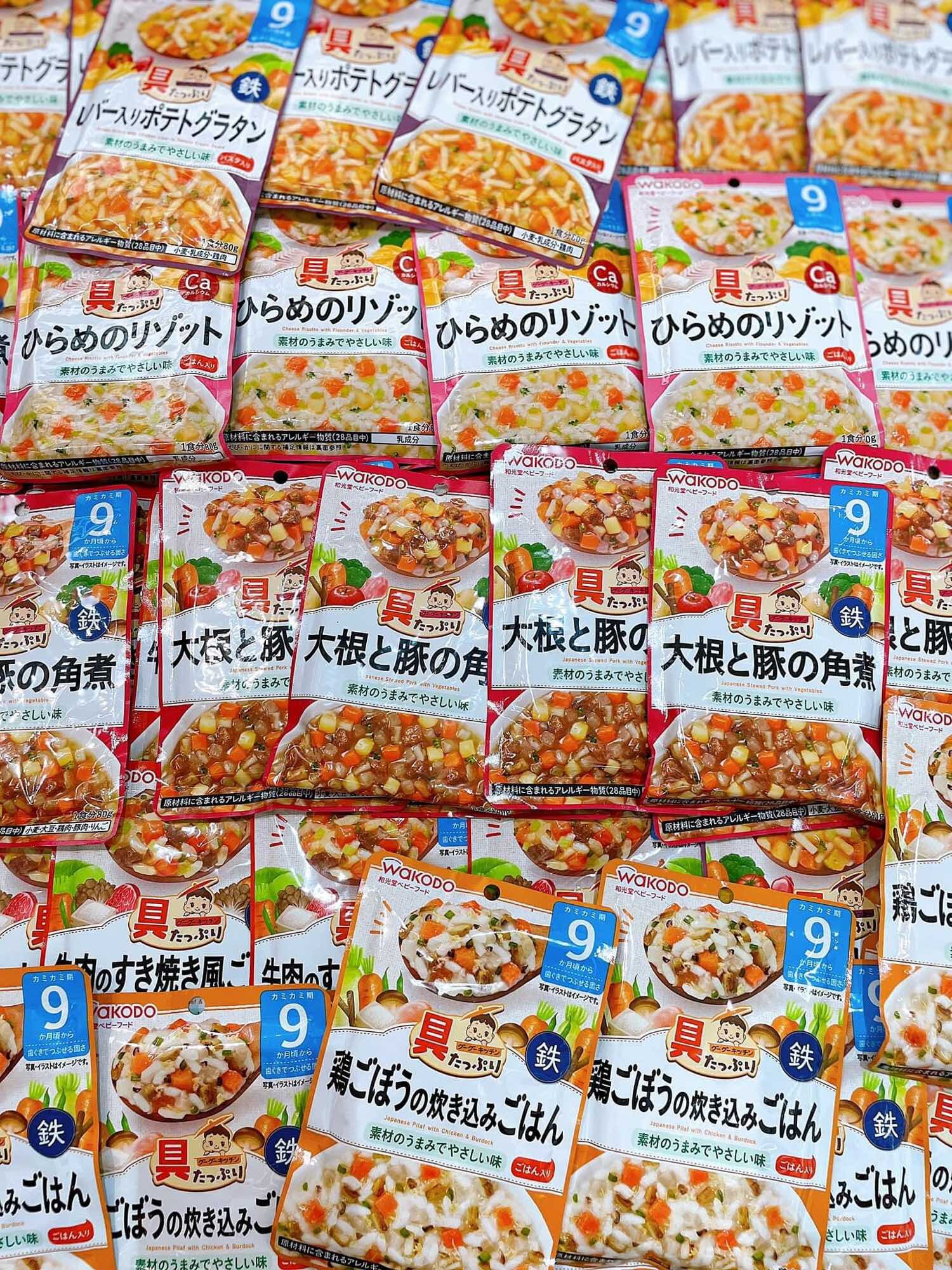 Cháo/soup tươi ăn liền cho bé wakodo 7m-9m