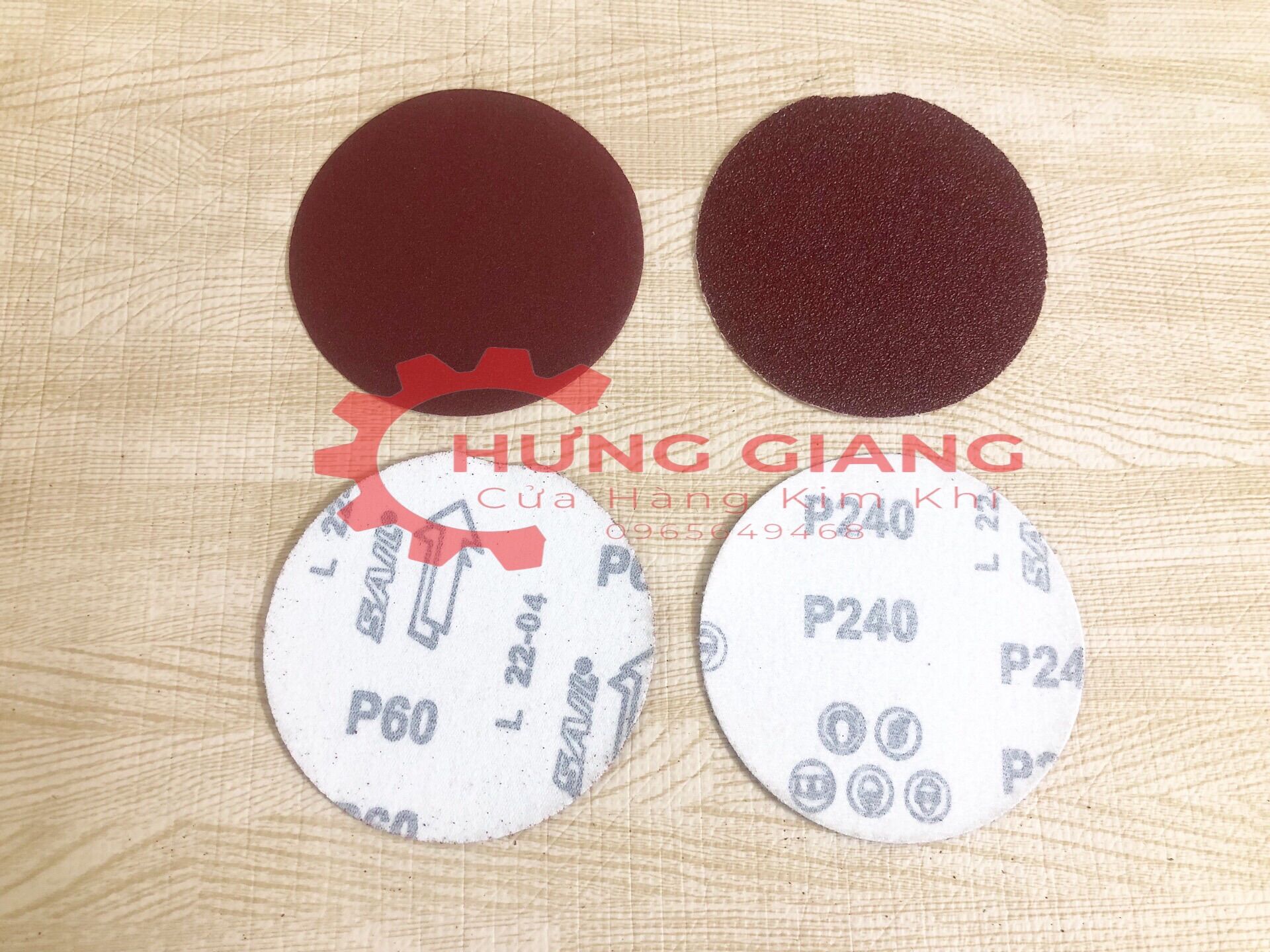 Giấy nhám tròn nhám dính chà gỗ phi 100 đủ số