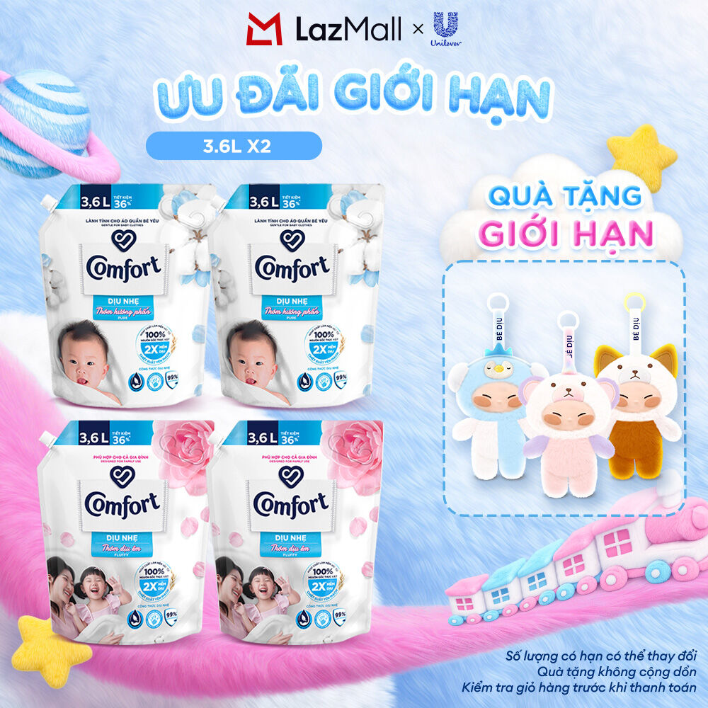 (Livestream) - Combo 2 Nước Xả Vải Comfort Dịu Nhẹ 3.6L