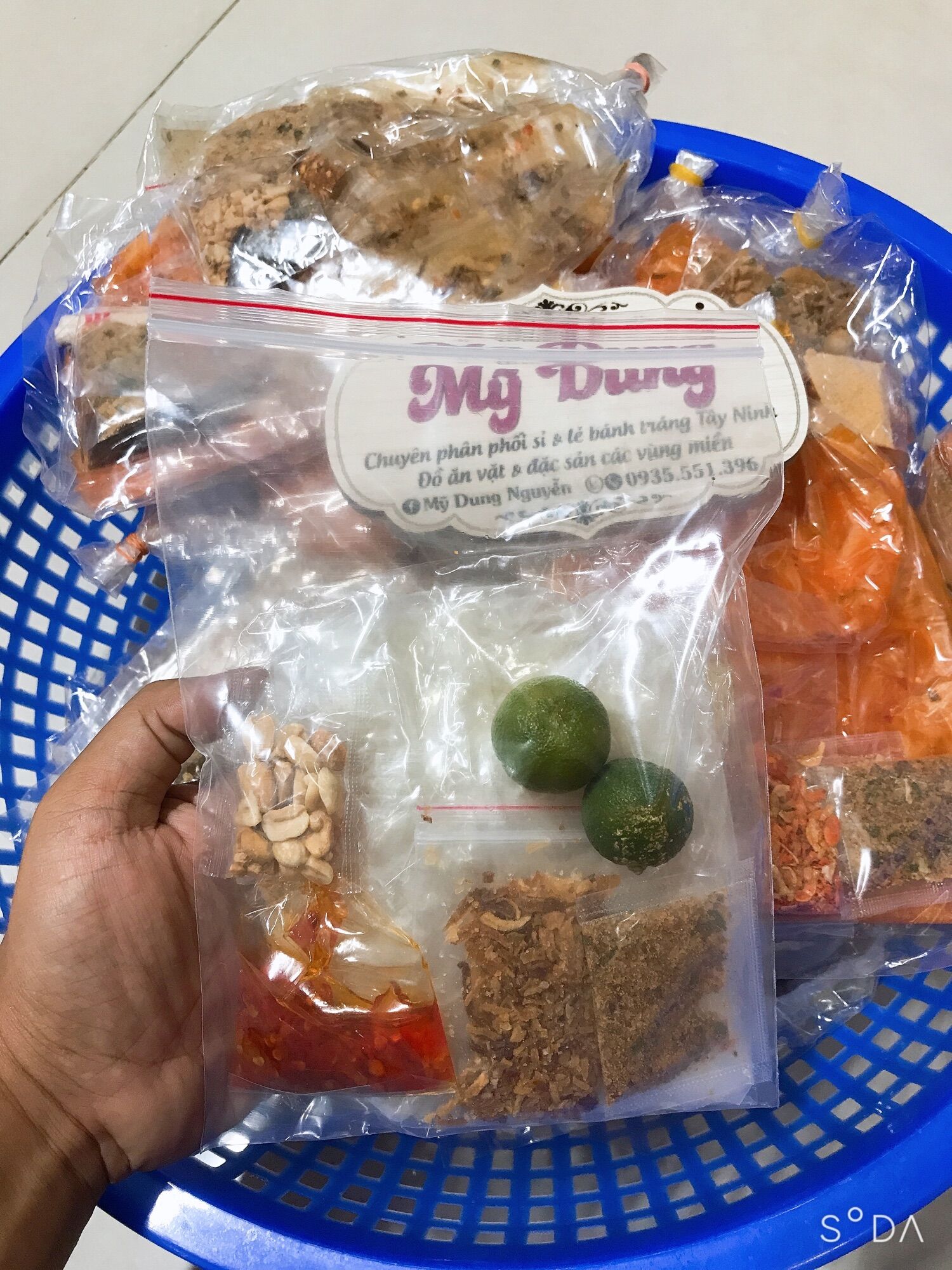 Bánh tráng tắc vò túi zip 5 topping