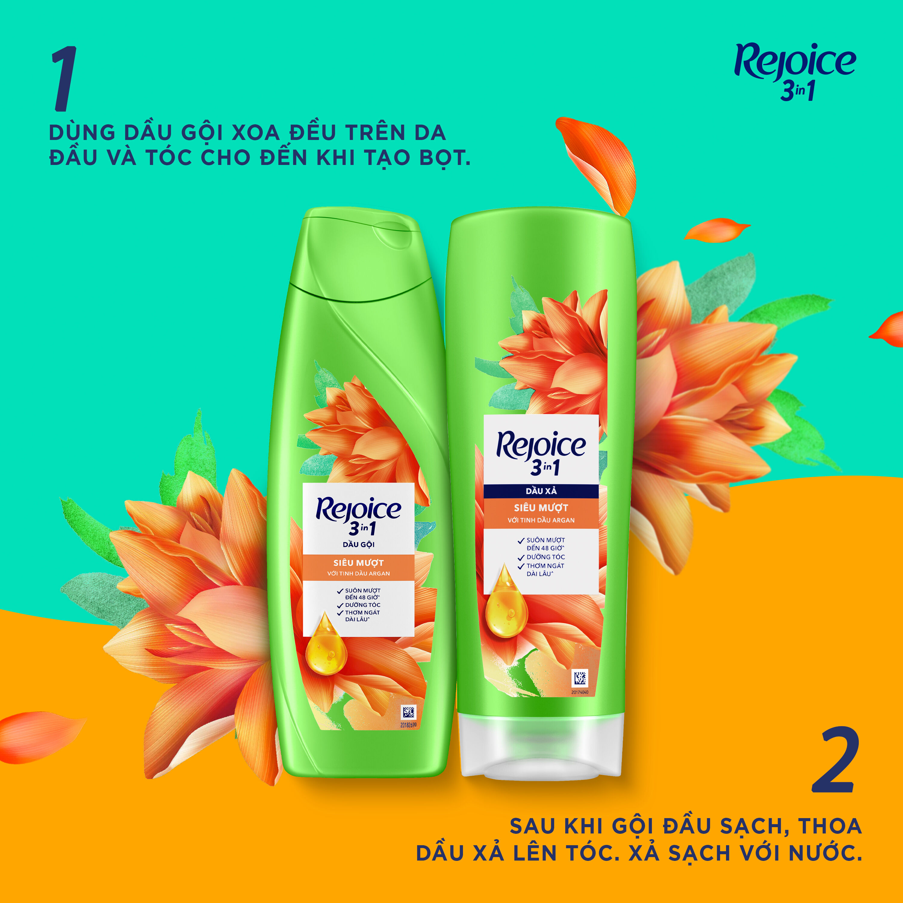 Combo 2 Dầu Gội REJOICE Siêu Mềm Mượt Sạch Gàu/ Siêu Mềm Mượt Chai 1150ML