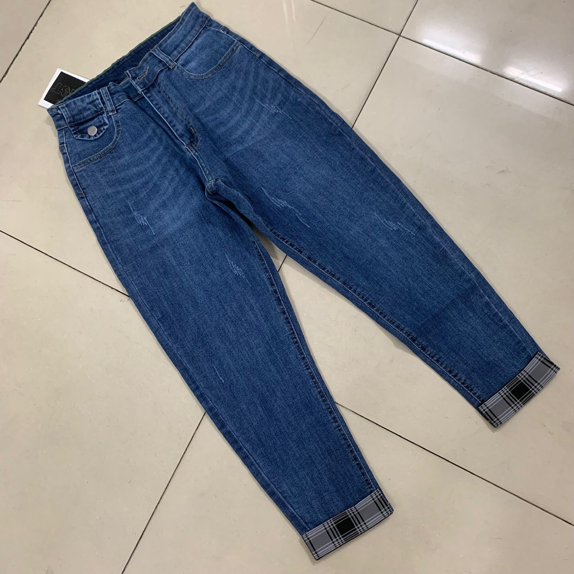 Quần jean baggy bigsize co dãn phối lai