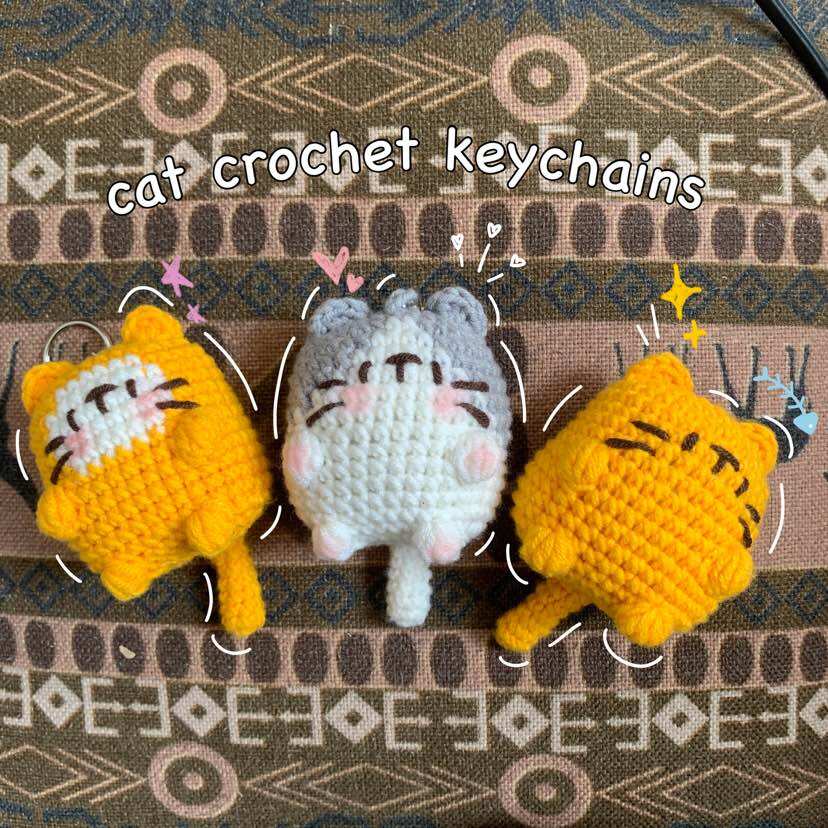Móc khóa len con mèo dễ thương