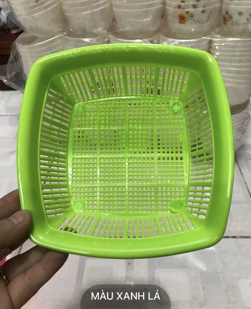 🌺 Set 5 RỔ VUÔNG, Cở Trung, NHIỀU MÀU (Rộng: 18x 6,5cm, Hình thật)