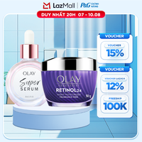 Combo 2 SUPER SERUM OLAY SỨC MẠNH TỪ 5 DƯỠNG CHẤT TRONG 1 - Chai 30ML Và Kem Dưỡng Ẩm OLAY RETINOL24 50G