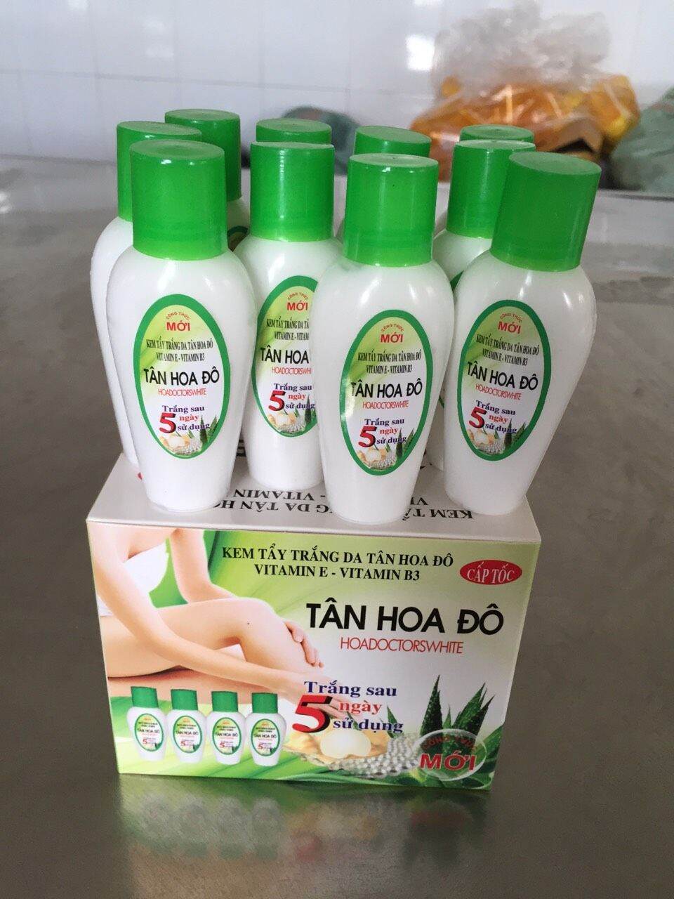 Lố 12h kem tẩy trắng da Tân hoa đô vitamin E-B3