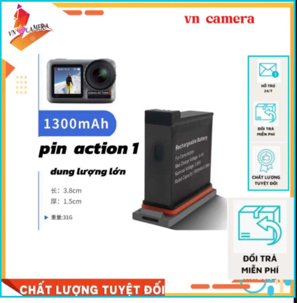 pin osmo action 1  dung lượng lớn (1300mah ) pin máy quay dji osmo action 1