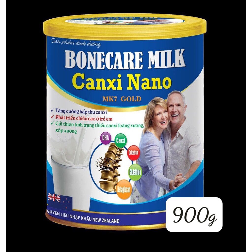Hộp 900g Sữa xương khớp BONECARE MILK CANXI NANO MK7 Gold  tăng cường dẻo dai cho xương khớp giảm đau nhức xương