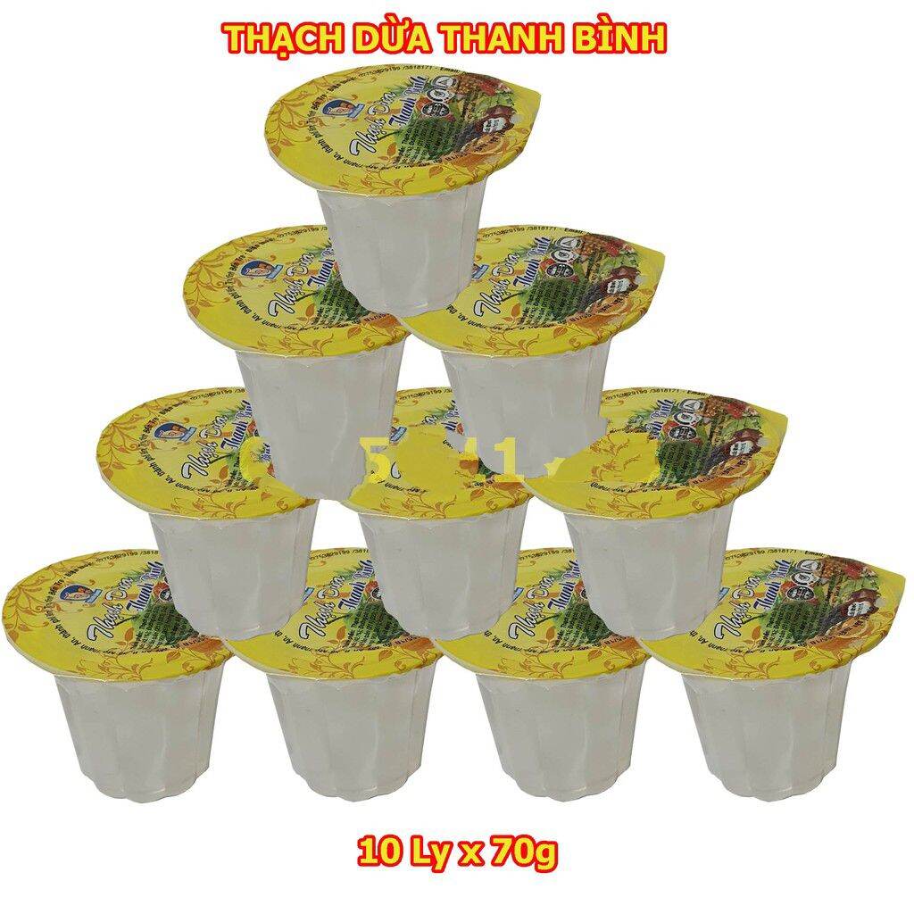 Combo 10 ly thạch dừa thanh bình 70g