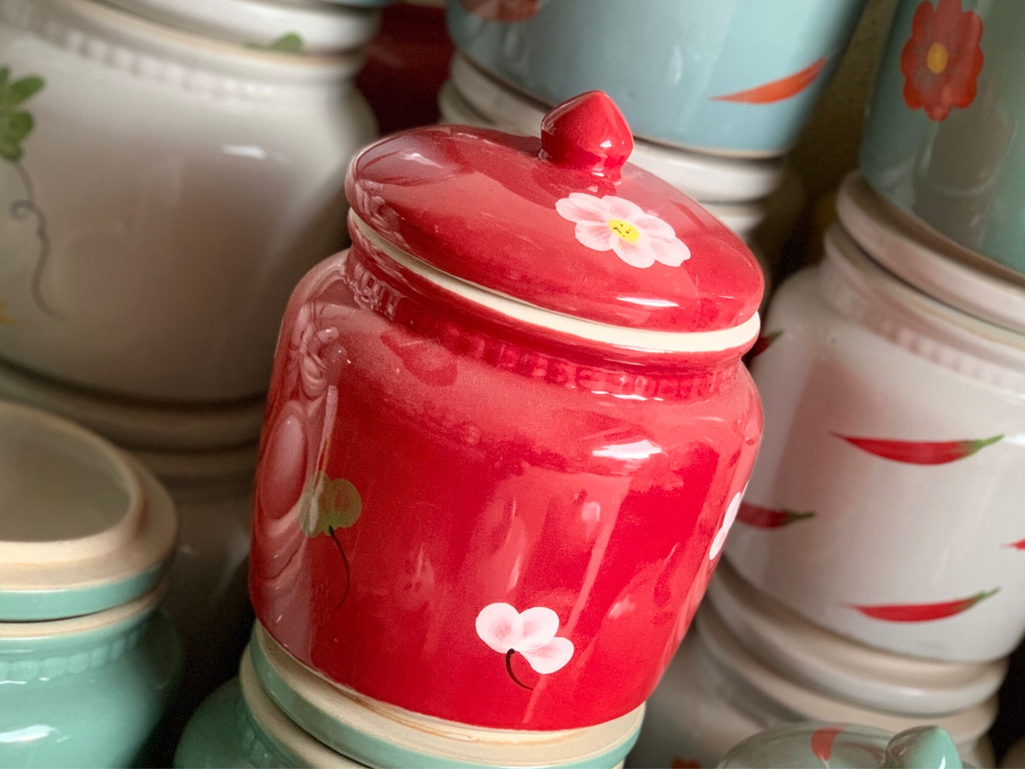 Vại muối dưa cà. Hũ đựng muối dưa cà decor 3 kích cỡ