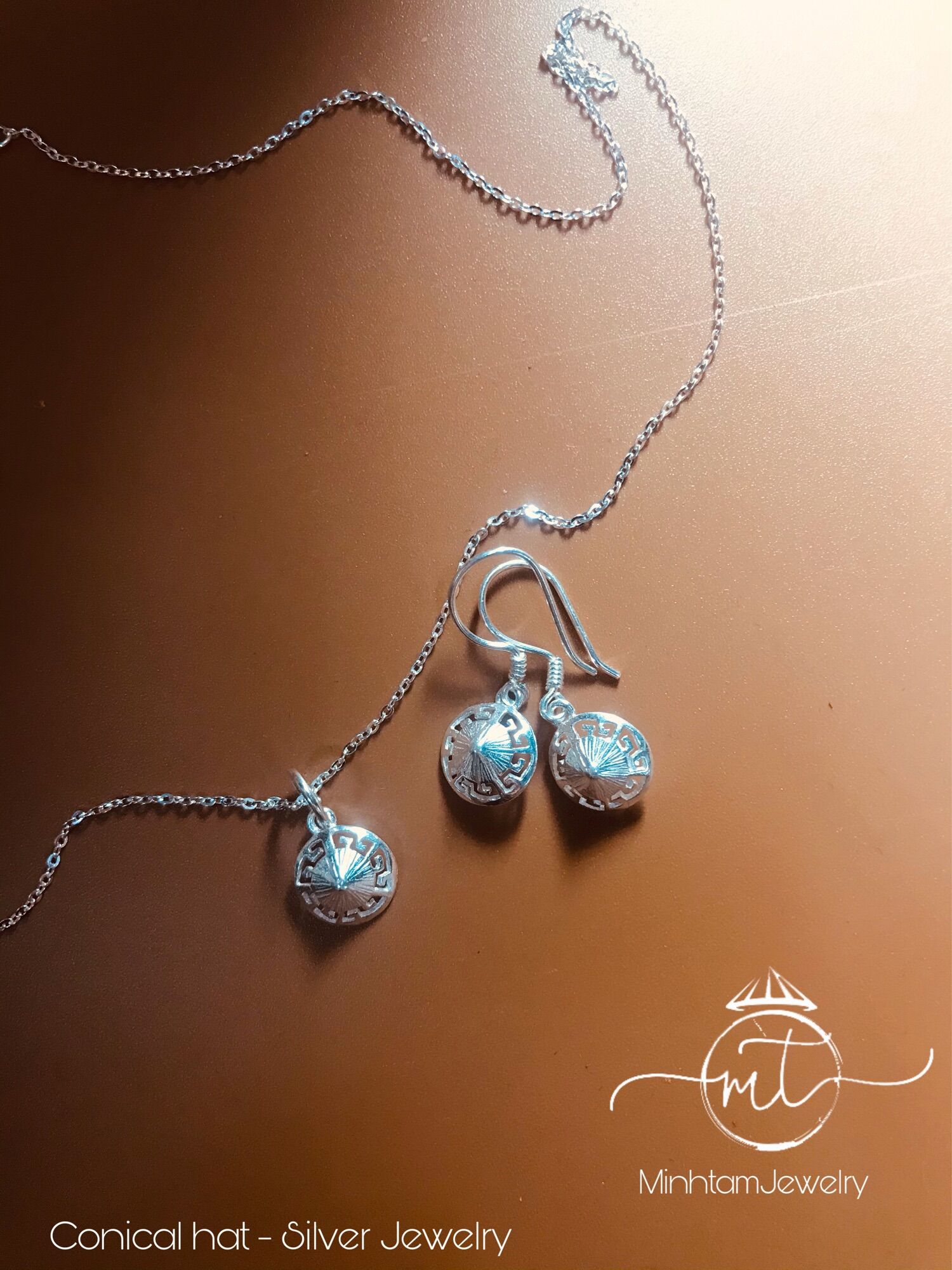 Conical hat set | Bộ nón lá bạc | Silver- Design By MinhtamJewelry