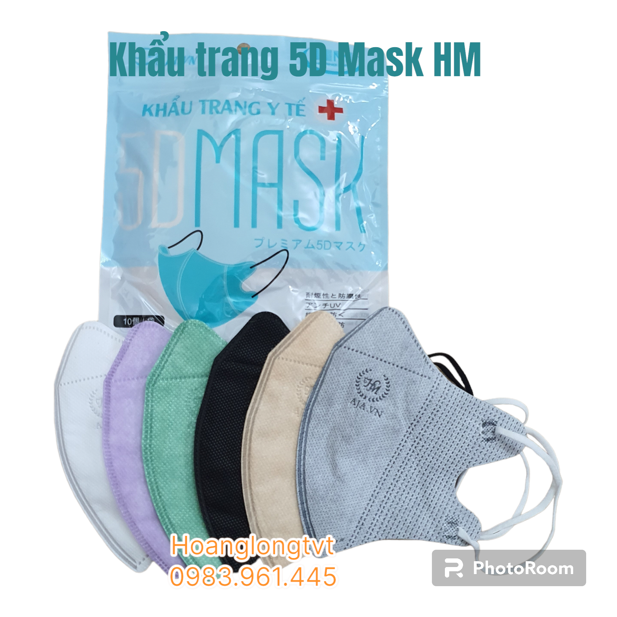 Thùng 200 chiếc Khẩu Trang 5D Mask HM AJA 3 lớp siêu dày dặn kháng khuẩn