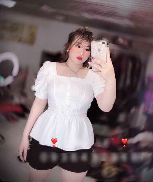(SHOP TÁO ĐỎ BIGSIZE 50kg đến 90kg) áo peplum bo eo