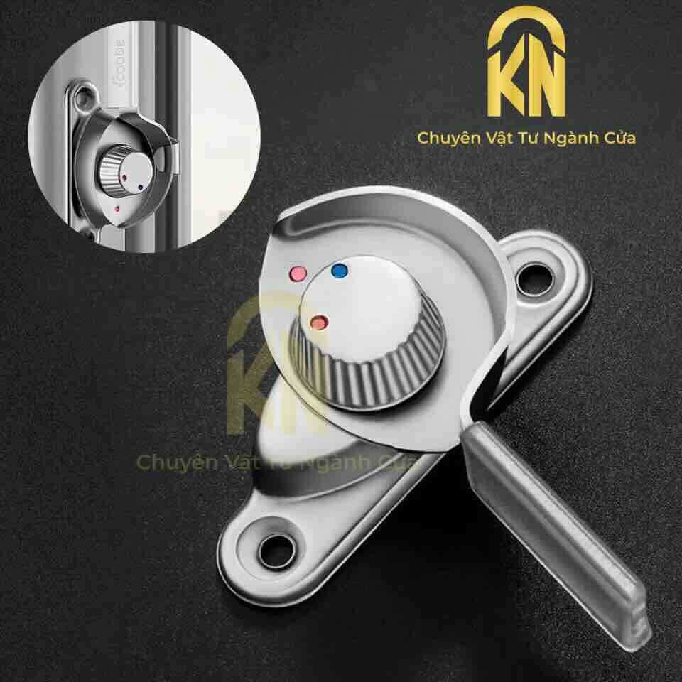 [ Sò inox ] Khoá sò vặn xanh đỏ chất liệu inox - Khoá sò cửa sổ lùa