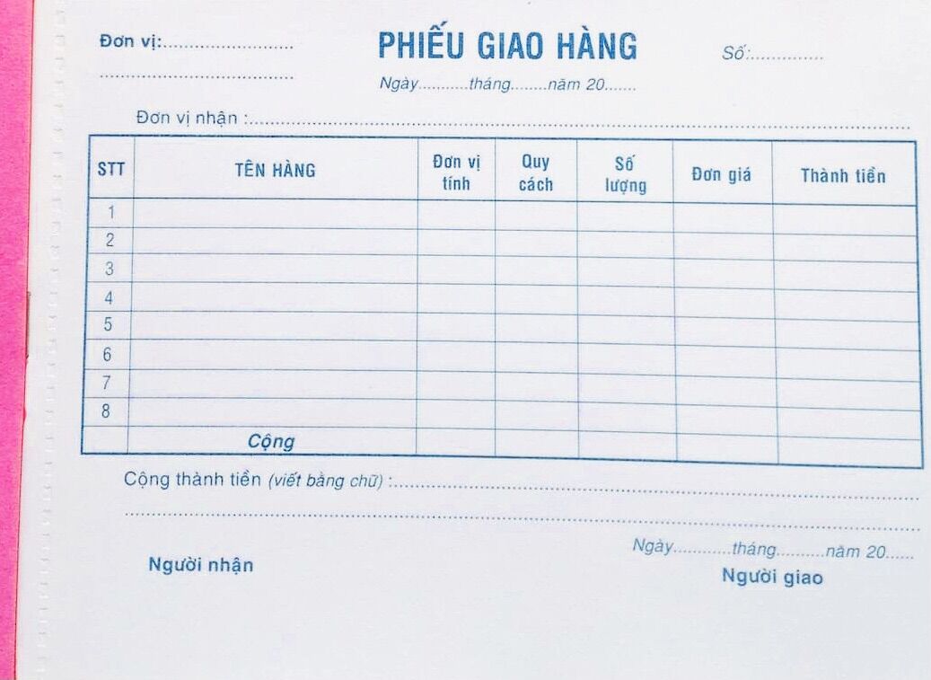 [HCM]Phiếu giao hàng (Ngang) 1 liên - Giấy đẹp láng mịn