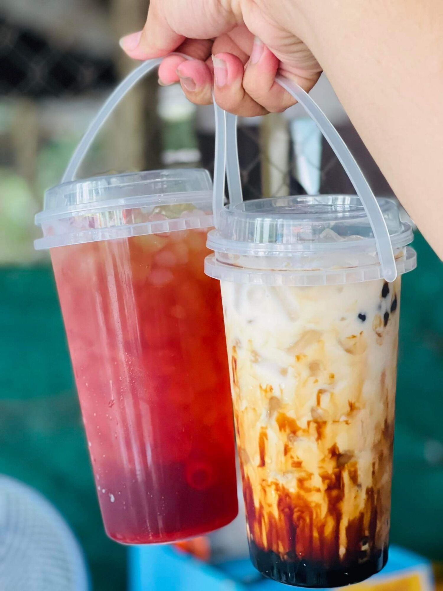Xô nhập 1000ml đựng trà sữa, trà dâu,…