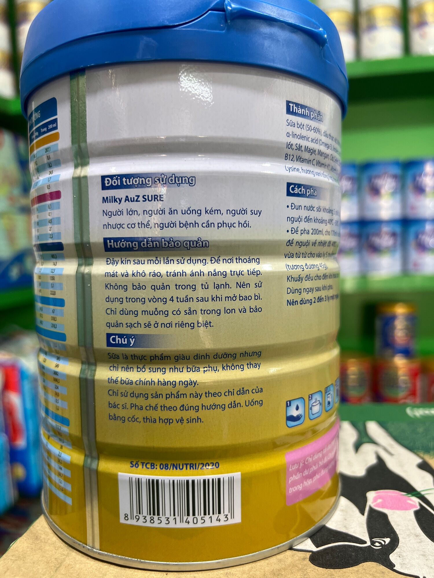 Sữa Milky AuZ Sure 850g