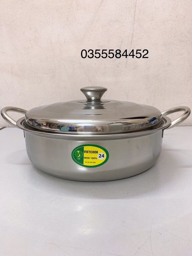 Nồi lẩu nắp inox việtcook