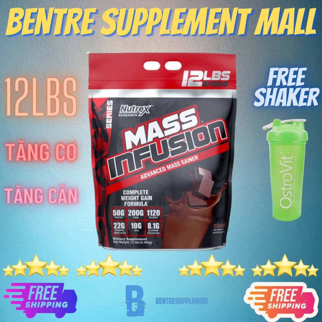 NUTREX MASS INFUSION SỮA TĂNG CÂN TĂNG CƠ 12LBS