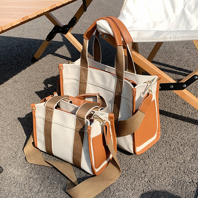 Túi Tote Canvas Dung Tích Lớn 2060 Túi Tote Vải Đeo Chéo Túi Xách Nữ Mới 2025 Túi Tote Dây Đeo Chéo Túi Xách Đi Làm Đi Học