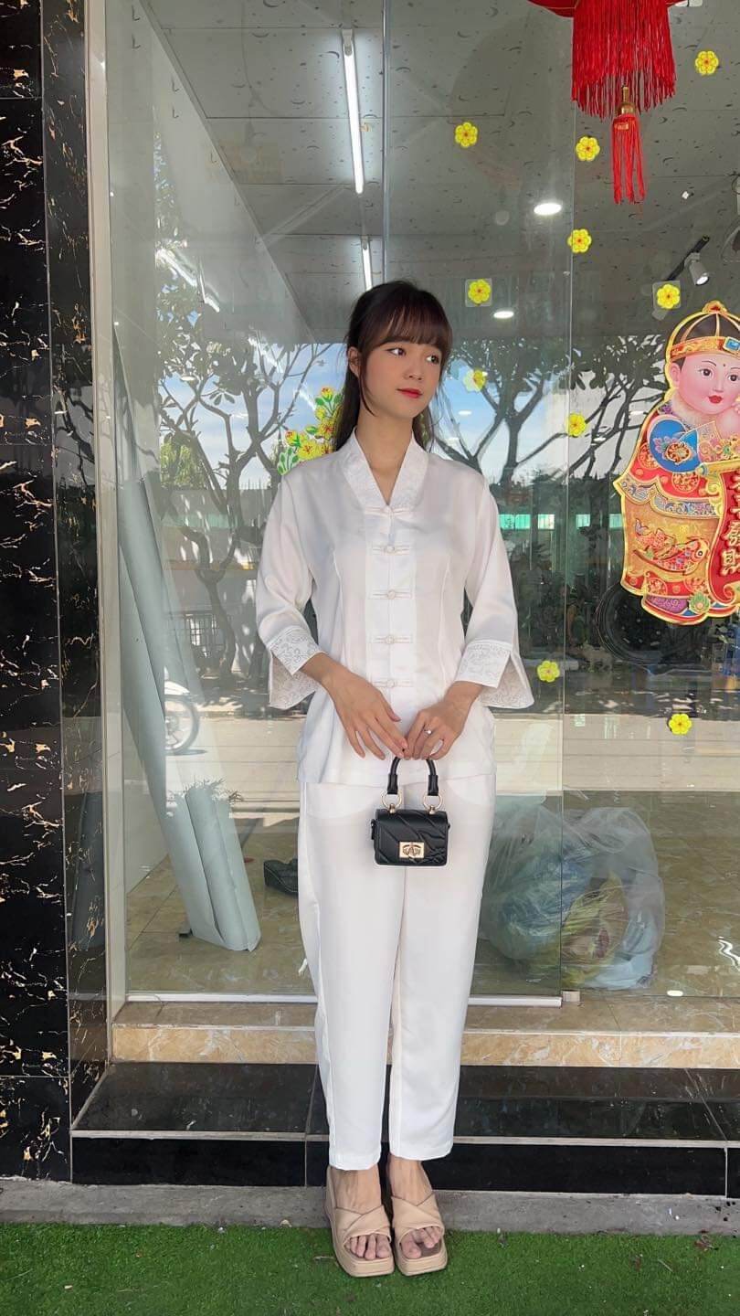 Đồ lam đi chùa mẫu nữ lụa gấm hàng cao cấp loại 1