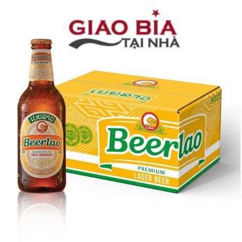 Bia lào vàng thùng 24 chai 330ml ship hoả tốc hn